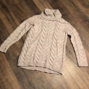 Sundance cable turtleneck tunic sweater - medium